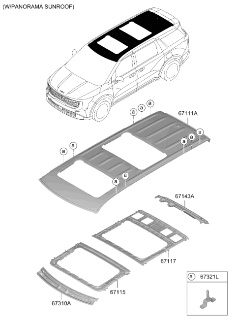 2025 Kia Carnival Hybrid Roof Panel Diagram 2
