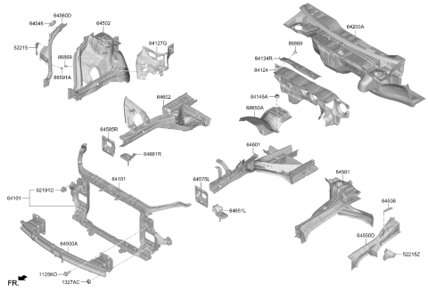 2025 Kia Carnival CARRIER ASSY-FRONT E Diagram for 64101R0200