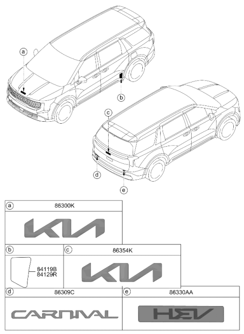 2025 Kia Carnival Emblem Diagram for 86300ES800