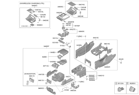 2026 Kia Carnival CUP HOLDER ASSY Diagram for 84670R0100