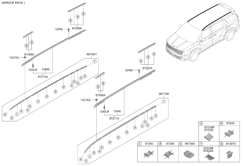 2025 Kia Carnival Hybrid Roof Garnish & Rear Spoiler Diagram 3