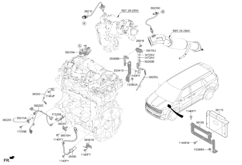 2025 Kia Carnival Electronic Control Unit Diagram for 391312MKF0