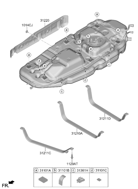 2026 Kia Carnival Fuel Tank Band Assembly Diagram for 31212R0000