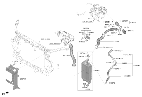 2026 Kia Carnival COOLER ASSY-INTER Diagram for 282702M360