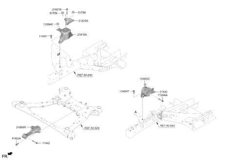 2025 Kia Carnival BRACKET-ENGINE MTG S Diagram for 21825ES100