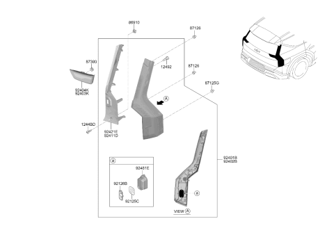 2024 Kia EV9 HOLDER-MIOSTURE ABSO Diagram for 924B1R2000