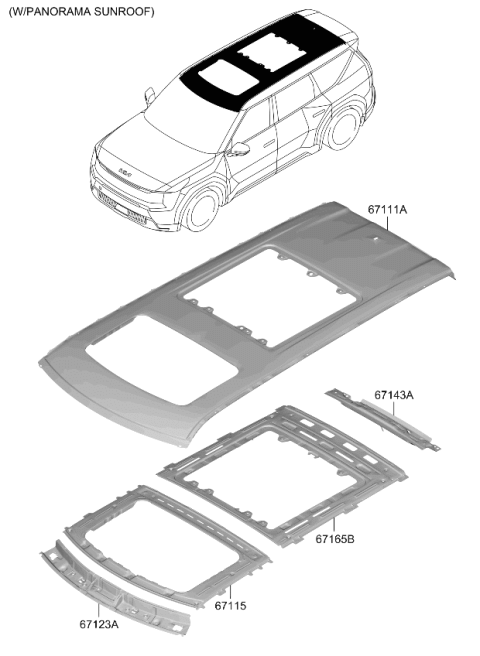 2024 Kia EV9 Roof Panel Diagram 3