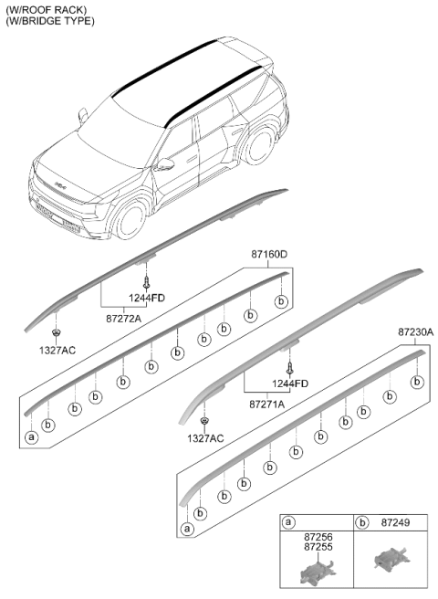 2024 Kia EV9 Roof Garnish & Rear Spoiler Diagram 3
