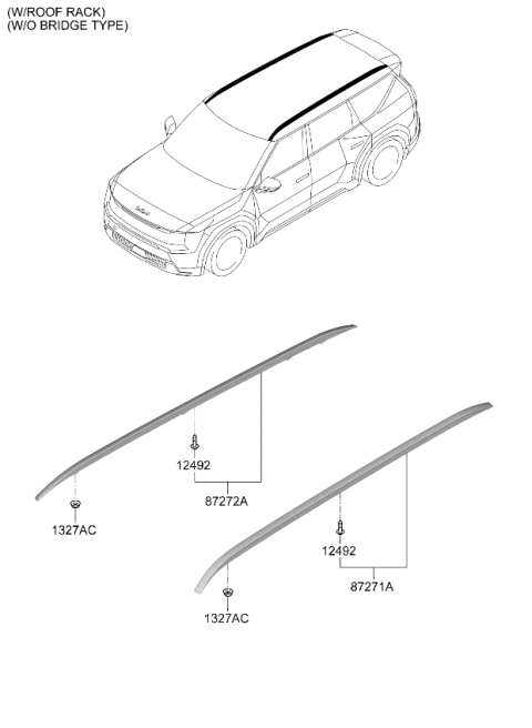 2024 Kia EV9 Roof Garnish & Rear Spoiler Diagram 2