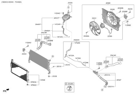 2022 Kia Soul Hose Assembly-Radiator,U Diagram for 25414K0200