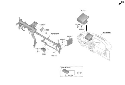 2022 Kia Soul Smart Key Fob Diagram for 95440K0310