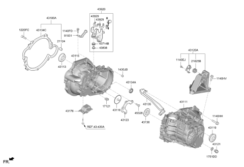 2021 Kia Soul Transaxle Case-Manual Diagram 2