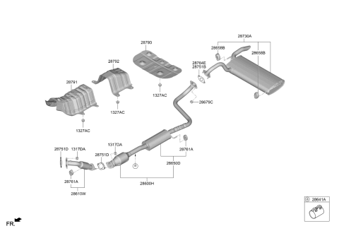 2020 Kia Soul Exhaust Pipe Hanger Diagram for 287603B000
