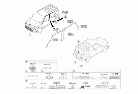 2022 Kia Soul EMBLEM-SOUL Diagram for 86310K0010