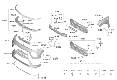 2021 Kia Soul Flange Head Tapping Screw Diagram for 1249303107E