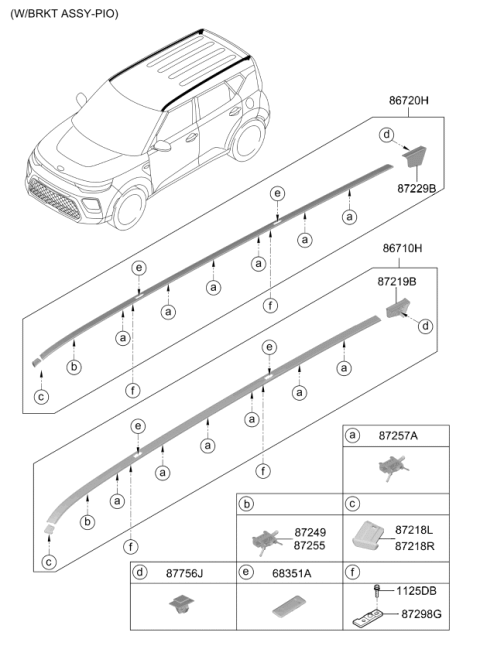 2021 Kia Soul Roof Garnish & Rear Spoiler Diagram 2