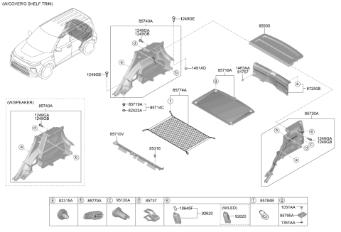 2020 Kia Soul Accessory Socket Assembly Diagram for 95120A9300