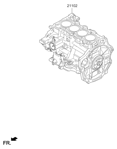 2022 Kia Soul Short Block Engine Assembly Diagram for 30ZP22EX00