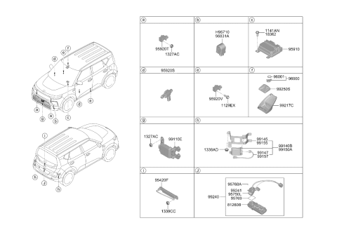 2022 Kia Soul Air Bag Module Assembly Diagram for 95910K0100