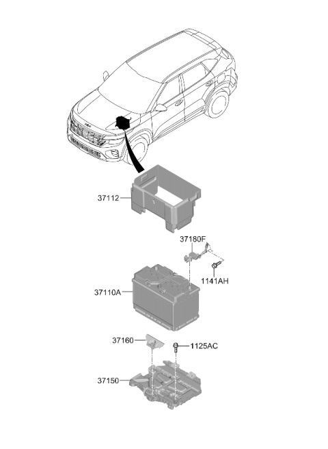2026 Kia Seltos Insulation Pad-BATTE Diagram for 37112F2610