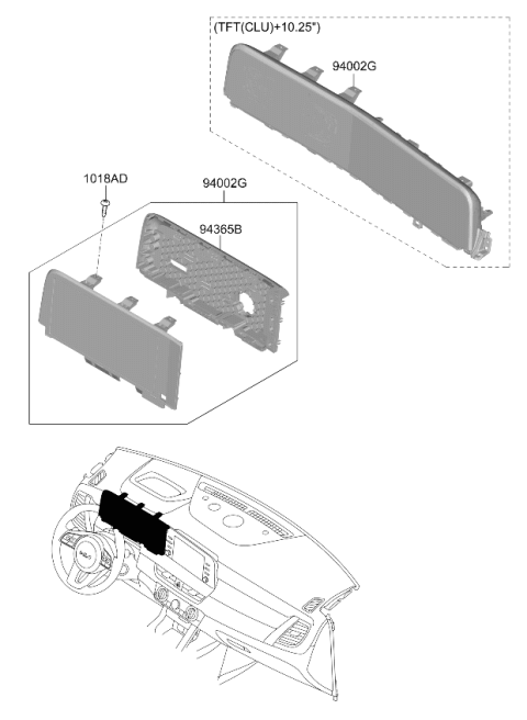 2025 Kia Seltos Instrument Cluster Assembly Diagram for 94033Q5501
