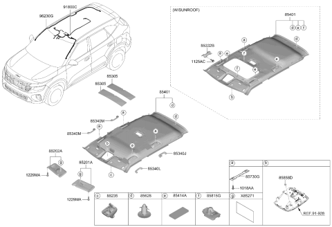 2024 Kia Seltos Antenna Feeder Cable Diagram for 96230Q5320