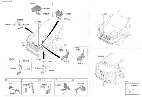 2026 Kia Seltos Battery Wiring Assembly Diagram for 91851Q5320