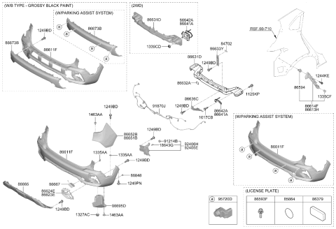 2025 Kia Seltos Rear Bumper Lower Cover Diagram for 86612Q5700