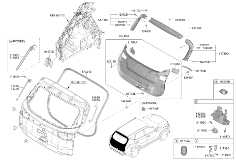 2025 Kia Seltos LATCH ASSY-TAIL GATE Diagram for 81800Q5500