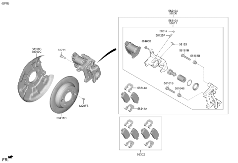 2025 Kia Seltos Rear Wheel Brake Diagram 2