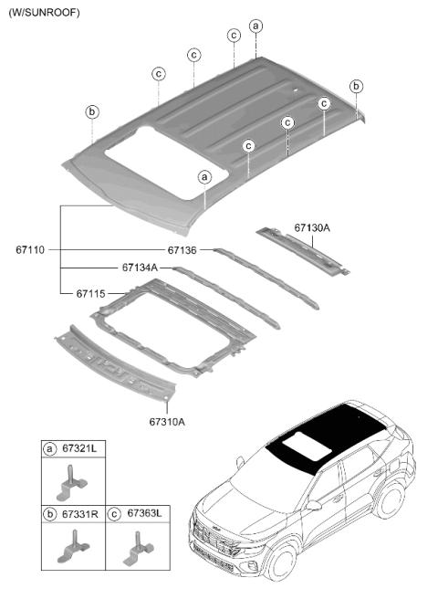 2025 Kia Seltos Roof Panel Diagram 2