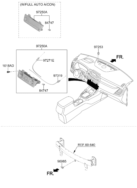 2025 Kia Seltos Heater Control Assembly Diagram for 97250Q5AI0FHV