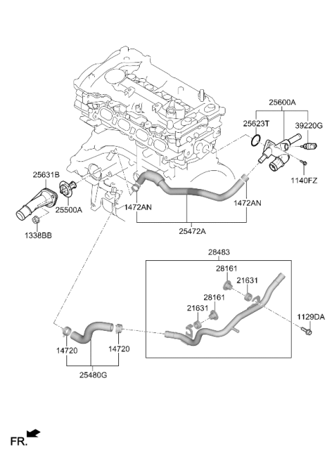 2025 Kia Seltos Coolant Pipe & Hose Diagram 2