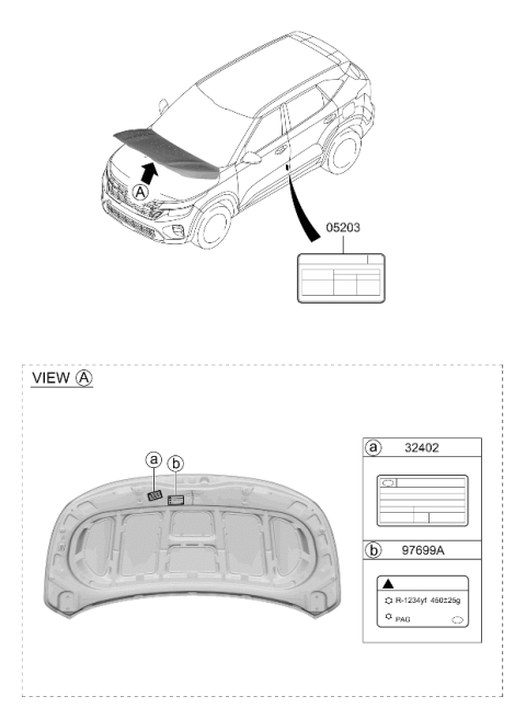 2024 Kia Seltos Emission Label Diagram for 324022ESP3