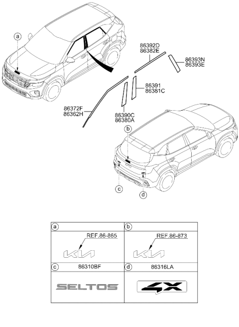 2026 Kia Seltos EMBLEM-SELTOS Diagram for 86310Q5520