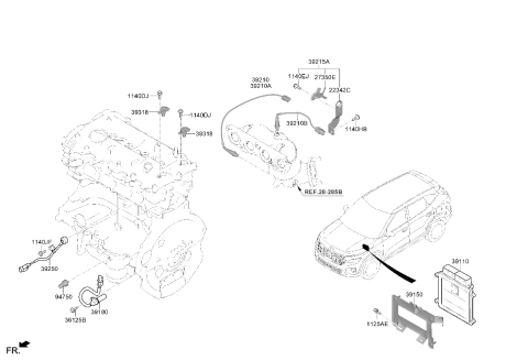 2025 Kia Seltos SENSOR ASSY-OXYGEN Diagram for 392102M825