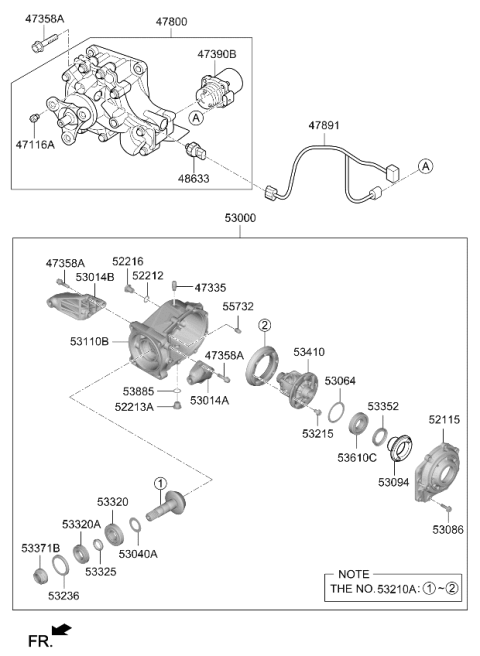2025 Kia Seltos CARRIER ASSY-DIFFERE Diagram for 530003B740