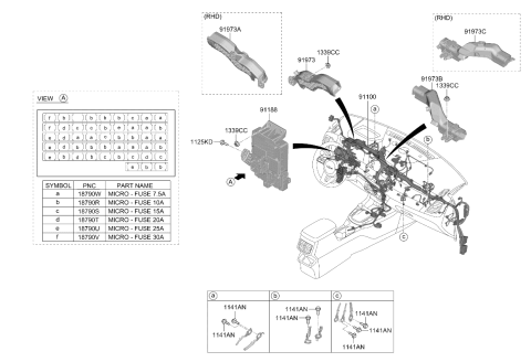 2024 Kia Seltos Instrument Panel Junction Box Assembly Diagram for 91950Q5405