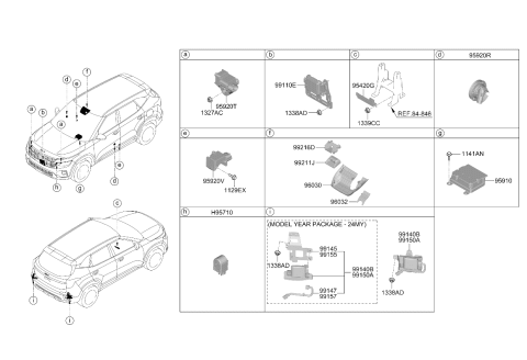 2024 Kia Seltos Air Bag Control Module Assembly Diagram for 95910Q5150