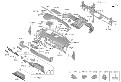 2024 Kia Sorento Glove Box Assembly Diagram for 84510R5AA0GYT