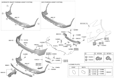 2025 Kia Sorento Ultrasonic Sensor Assembly Diagram for 99311P2500