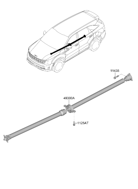 2024 Kia Sorento SHAFT ASSY-PROPELLER Diagram for 49300P2500