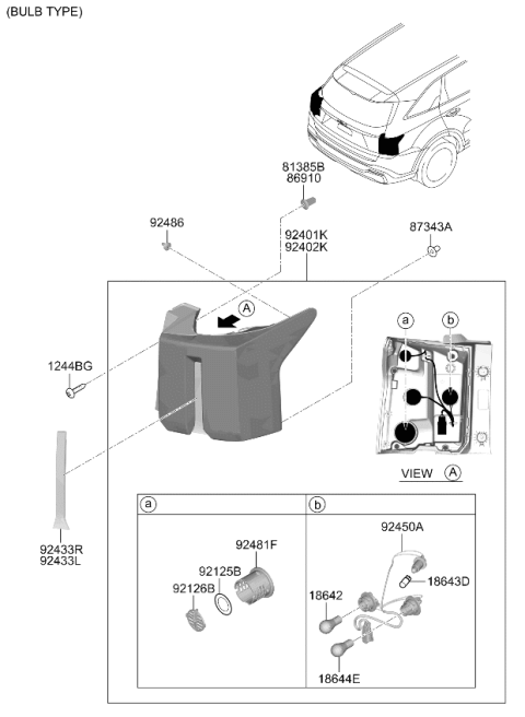 2024 Kia Sorento Rear Holder & Wiring Diagram for 92485R5500