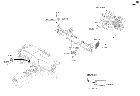 2026 Kia Sorento Smart Key Fob Diagram for 95440P2AK0