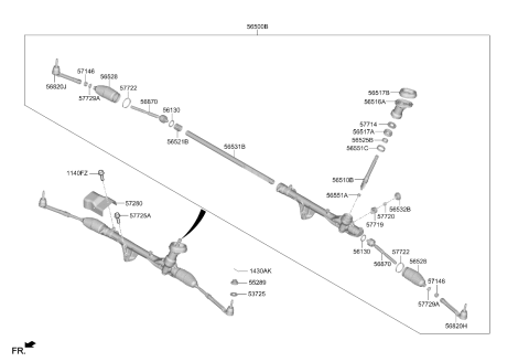 2026 Kia Sorento Steering Gear Assembly Diagram for 56500R5000