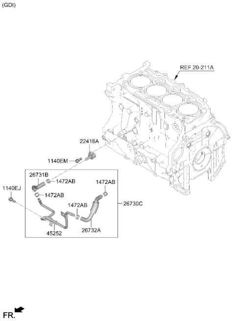 2025 Kia Sorento Gas Rocker Cover Diagram 2