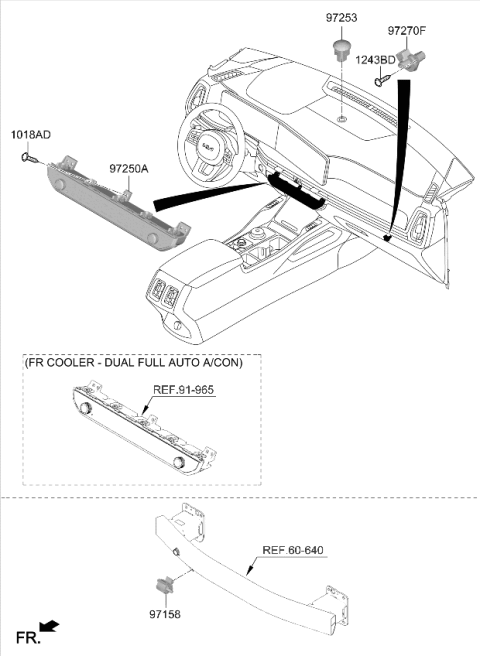 2024 Kia Sorento Heater Control Assembly Diagram for 97250R5560FHL