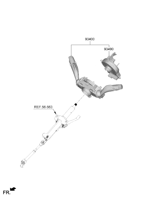 2026 Kia Sorento Multifunction Switch Assembly Diagram for 934C2R5050
