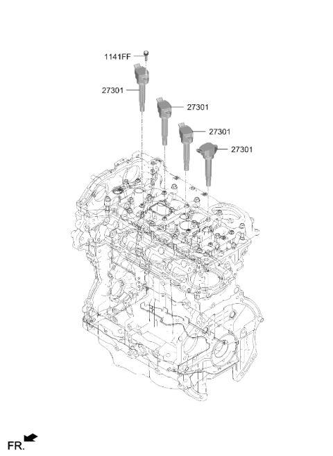 2025 Kia Sorento Gas Spark Plug & Cable Diagram 2