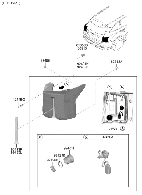 2025 Kia Sorento Gas Rear Combination Lamp Diagram 2